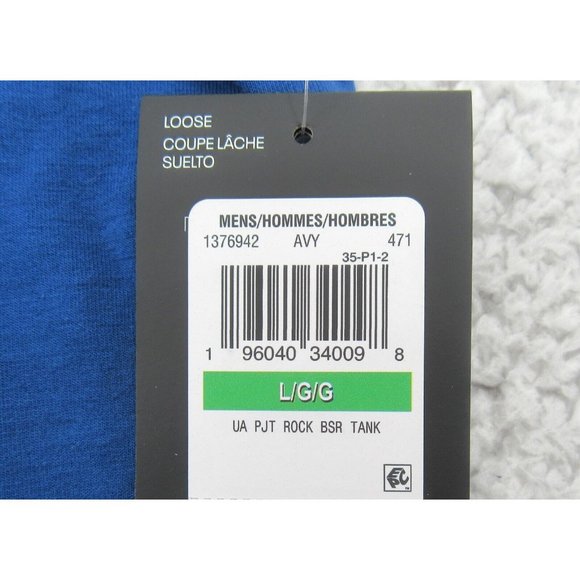 Under Armour Project Rock BSR Tank Top Men's Size Large Blue Mirage NEW - Picture 8 of 10